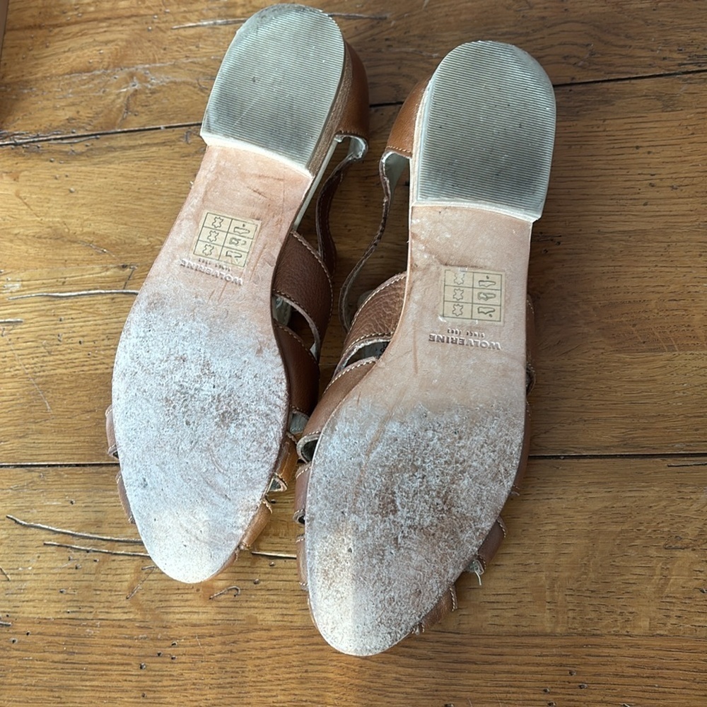Wolverine 1883 Freida Sandals Women’s Tan Leather Fisherman Style w/ Box Size 9 - Picture 7 of 13